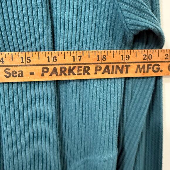 Athleta Women's Harmony Pose Cardigan Sweater Hooded Duster Wrap Blue Small - Picture 7 of 8